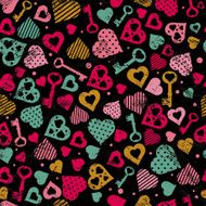 texture with hearts and keys N2
