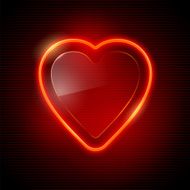 Vector illustration - Neon red heart