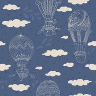 Seamless pattern with sweet hand drawn balloons N2