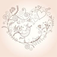 floral background stylish bird in flowers