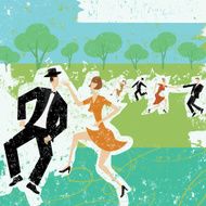 Couples dancing in a park