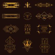 Art Deco Vintage Frames and Design Elements - in vector N3