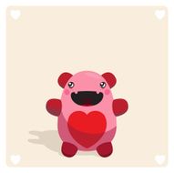 Cute Vector Monster Character With Heart Symbol