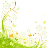Floral green background with copyspace
