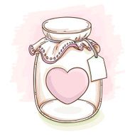 Jar with love illustration