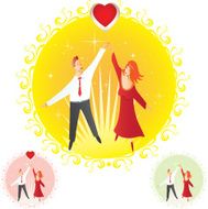 Romantic dancing partners