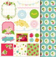 Scrapbook Design Elements - Strawberry Shabby Chic Theme N2