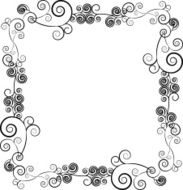 Decorative ornamental frame for text with swirls N2