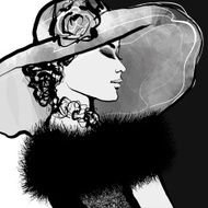 Young woman with hat and fur N2