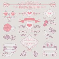 vintage vedding set invitation N2