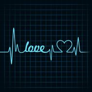 heartbeat make a love text and heart symbol