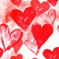 Seamless watercolor background with hearts N4