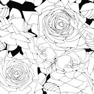 Seamless pattern with decorative roses flowers N2