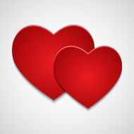 two red paper hearts N6