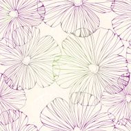Seamless pattern with decorative hibiscus flowers N3
