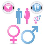 Man and woman symbol set relationship