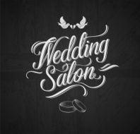 Wedding Salon Vintage typographic design elements on blackboard