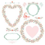 Floral frames and graphic elements