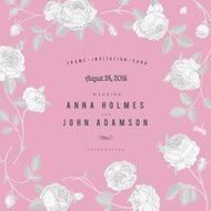 Vintage vector card with beautiful garden roses N4