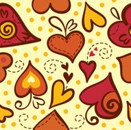 Seamless pattern with Abstract Hearts N3