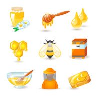 Honey and beekeeping icons N3