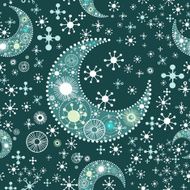 Holidays pattern with moon and stars vector