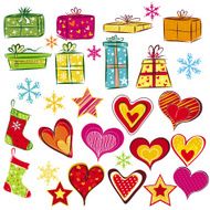 designe elements for christmas and valentine&#039;s day