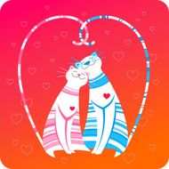 Funny love greeting card with pets