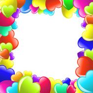 Frame of colorful cartoon heart