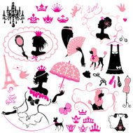 Fairytale Set - silhouettes of princess girls