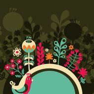 Half round banner with flowers