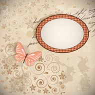 Vector floral background with a butterfly N2