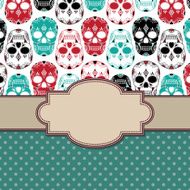 Vector vintage frame with skulls N28