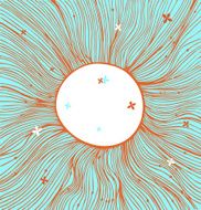 Blue and orange linear circle background N2