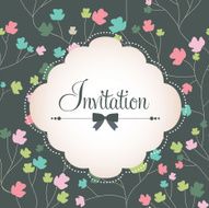 Vector Invitation Card with floral pattern backgroung