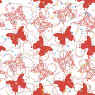 Seamless background butterflies and hearts