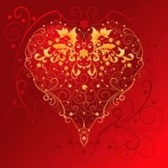 gold heart with floral ornaments