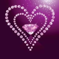 Purple diamond heart