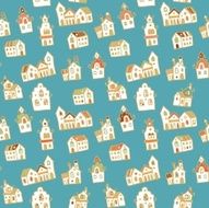 Seamless pattern with houses N19