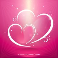 Vector card with 2 hearts N2