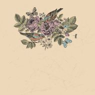 Vector vintage card in Victorian style N2