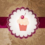 cupcake invitation background Vector illustration