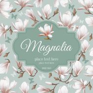 Retro flower card- magnolia