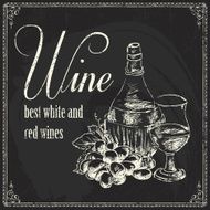 Retro chalk design with wine