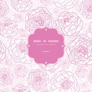 Pink line art flowers frame seamless pattern background