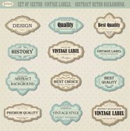 set of vector vintage labels N3