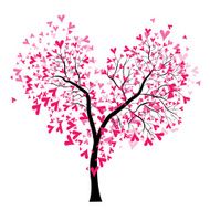 Abstract vector heart tree