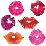 Vector lip heart hole