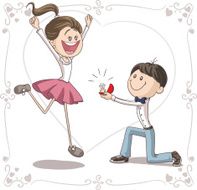 Marriage Proposal Vector Cartoon N2