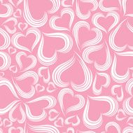 Pink seamless vector background with hearts